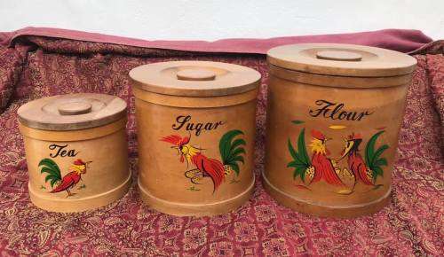 VINTAGE BENTWOOD KITCHEN CONTAINERS