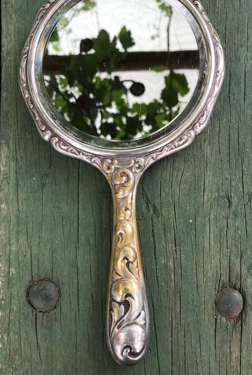 SILVER PLATED HAND / DRESSING TABLE MIRROR