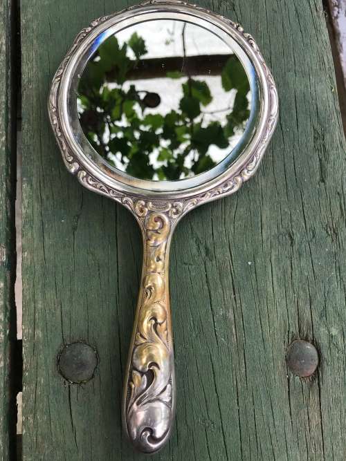 SILVER PLATED HAND / DRESSING TABLE MIRROR