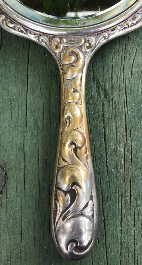 SILVER PLATED HAND / DRESSING TABLE MIRROR