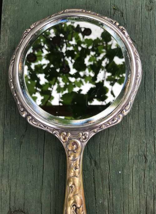 SILVER PLATED HAND / DRESSING TABLE MIRROR