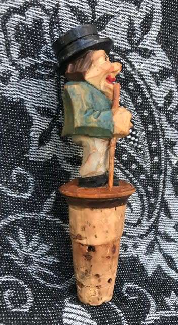 GERMAN FOLK ART WINE BOTTLE STOPPER