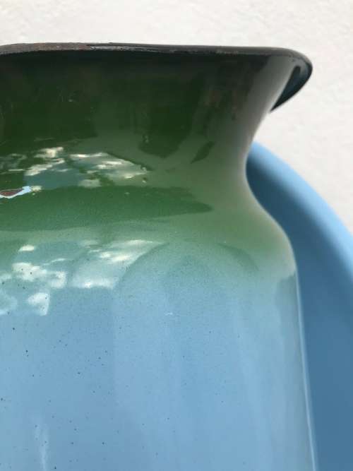 VINTAGE ENAMEL JUG and BASIN made in CZECHOSLAVAKIA