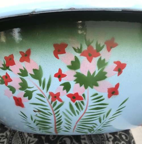 VINTAGE ENAMEL JUG and BASIN made in CZECHOSLAVAKIA