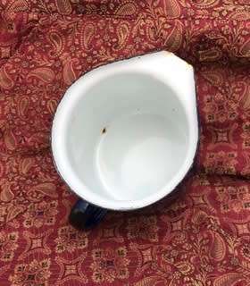 BLUE ENAMEL JUG made in Poland