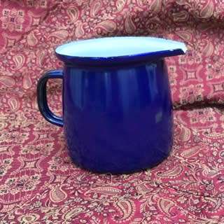 BLUE ENAMEL JUG made in Poland