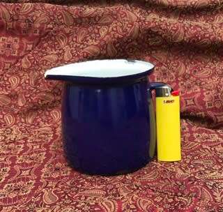 BLUE ENAMEL JUG made in Poland