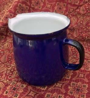 BLUE ENAMEL JUG made in Poland