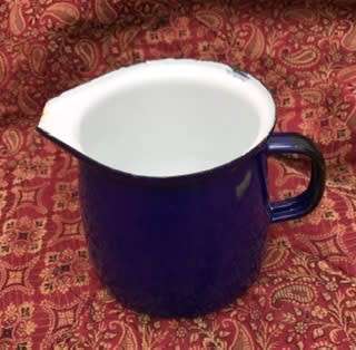 BLUE ENAMEL JUG made in Poland