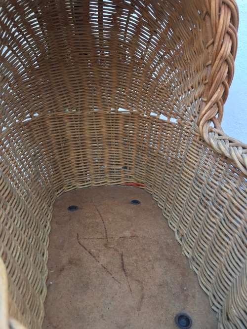 VINTAGE WICKER DOLL`S PRAM