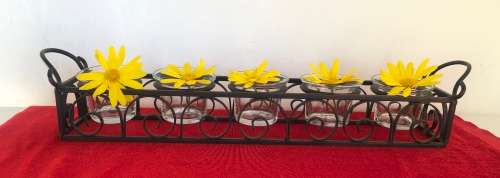 METAL AND GLASS CANDLE HOLDERsvase