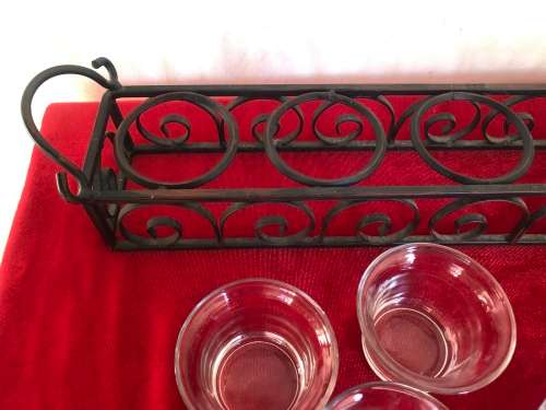 METAL AND GLASS CANDLE HOLDERsvase