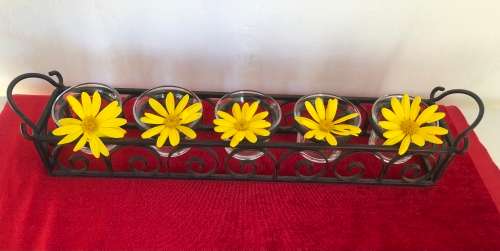 METAL AND GLASS CANDLE HOLDERsvase