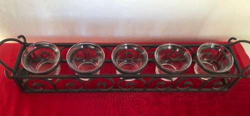 METAL AND GLASS CANDLE HOLDERsvase