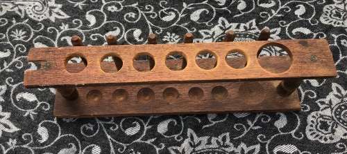 OLD WOODEN TEST TUBE STAND