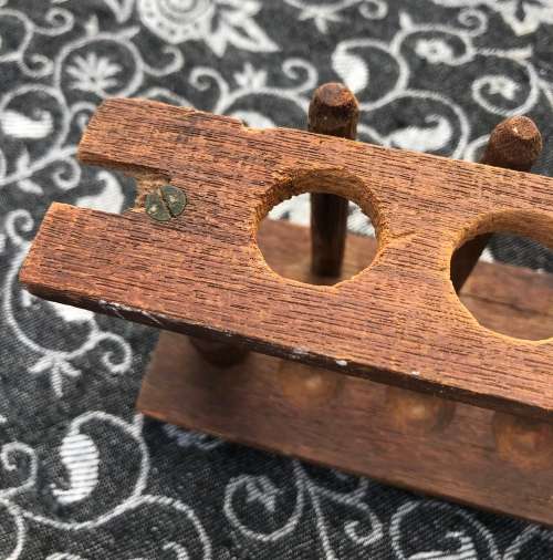 OLD WOODEN TEST TUBE STAND