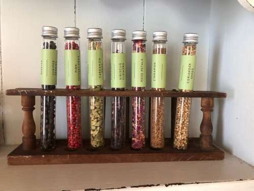 OLD WOODEN TEST TUBE STAND