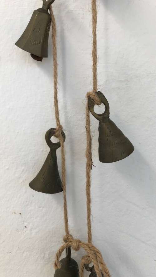 STRING OF 12 BRASS BELLS