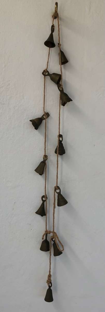 STRING OF 12 BRASS BELLS