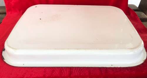 VINTAGE WHITE ENAMEL DISH / TRAY