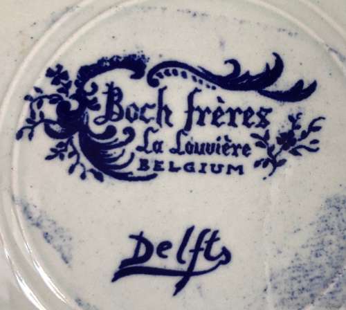 DELFTS BELGIUM BOCH FRERES LA LOUVIERR CHARGER PLATE