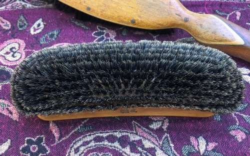 WOODEN WITH INLAY HANDLE CLOTHES BRUSH and PURE BRISTLE BRUSH