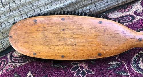 WOODEN WITH INLAY HANDLE CLOTHES BRUSH and PURE BRISTLE BRUSH