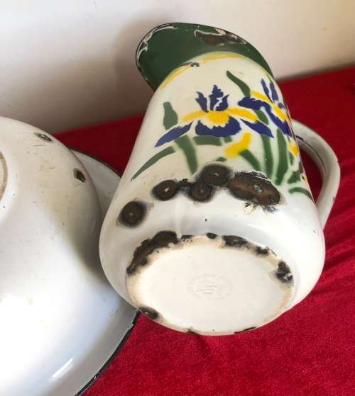 ENAMEL JUG and BASIN made in Poland