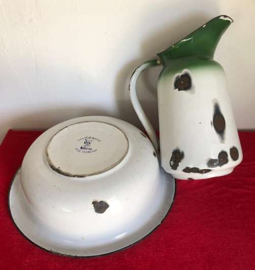 ENAMEL JUG and BASIN made in Poland