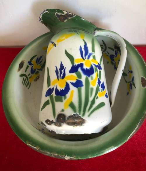 ENAMEL JUG and BASIN made in Poland