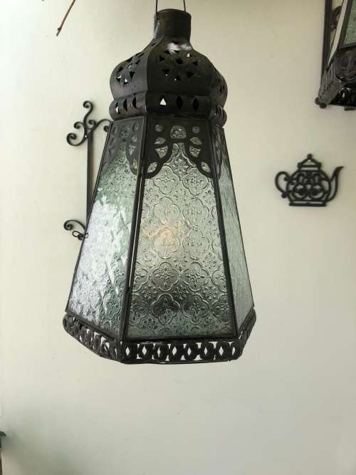 LARGE METAL and GLASS CANDLE LANTERNS