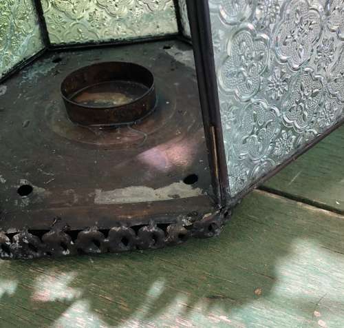 LARGE METAL and GLASS CANDLE LANTERNS