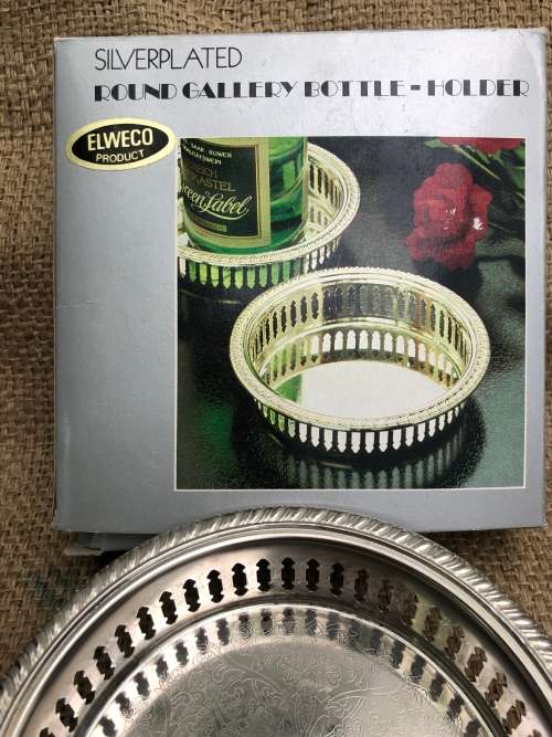 ELWECO BOTTLE COASTER - Silverplated