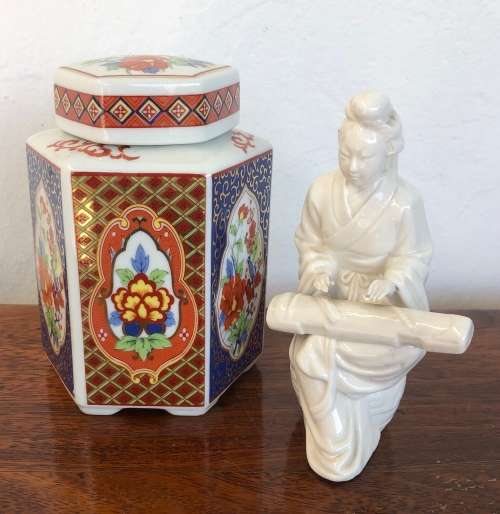 ENCHANTMENT GINGER JAR and FIGURINE made in Japan