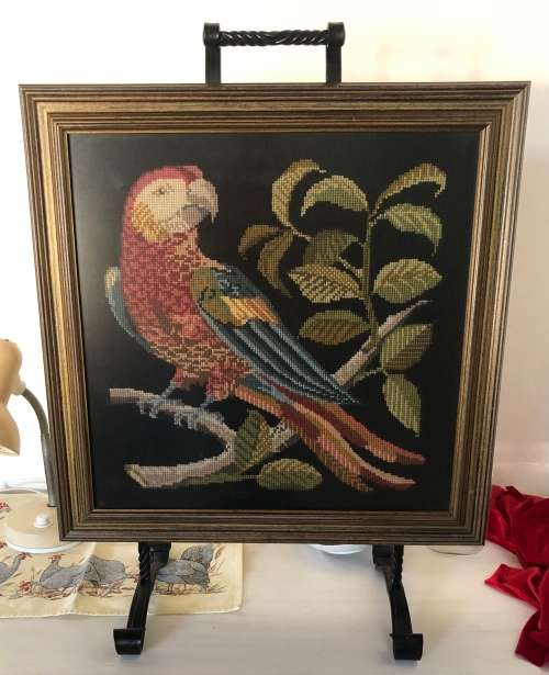 NEEDLEWORK FIRE SCREEN made in England