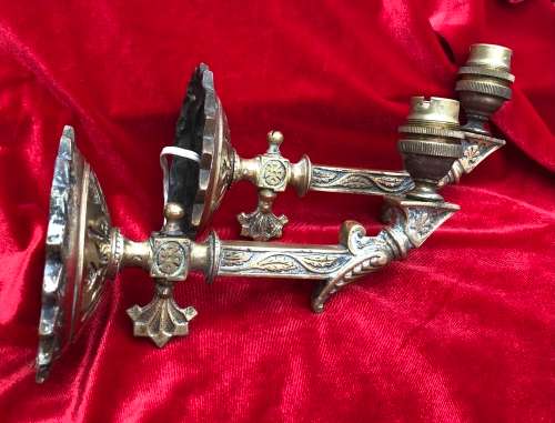 BRASS WALL LIGHTS / SCONCES...heavy and solid