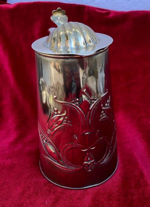 ANTIQUE ART NOUVEAU BRASS JUG by J S and S ( Joseph Stanley)