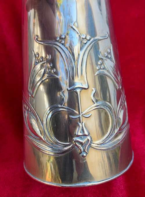 ANTIQUE ART NOUVEAU BRASS JUG by J S and S ( Joseph Stanley)