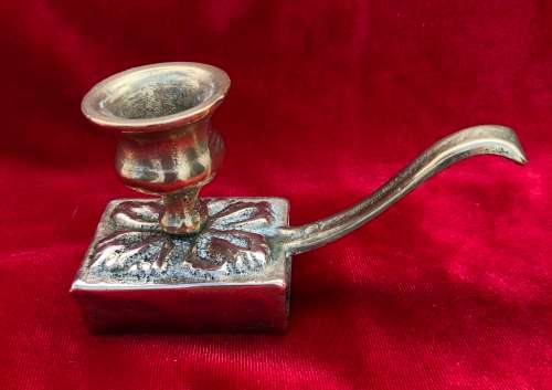 ANTIQUE BRASS CANDLE MATCHBOX HOLDER