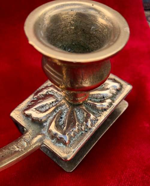 ANTIQUE BRASS CANDLE MATCHBOX HOLDER