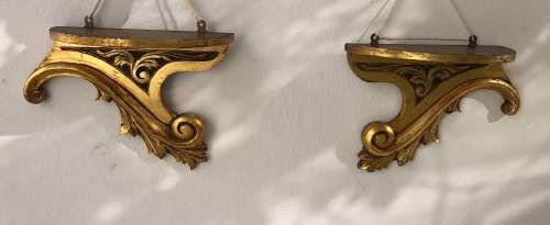 PAIR OF GILTWOOD SCONCES