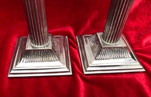 SILVER PLATED CANDLESTICKS heavy and tall