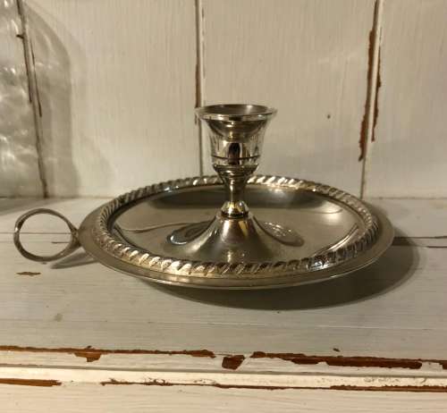 SILVER PLATED CHAMBER STICK / CANDLE HOLDER
