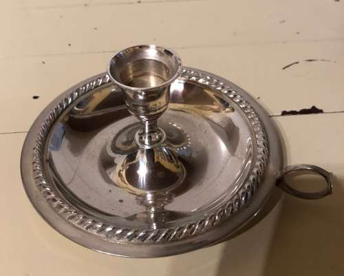 SILVER PLATED CHAMBER STICK / CANDLE HOLDER