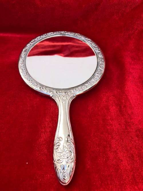 SILVER PLATED DRESSING TABLE / HAND MIRROR