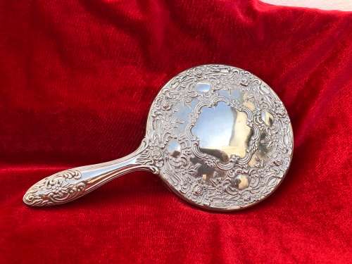 SILVER PLATED DRESSING TABLE / HAND MIRROR