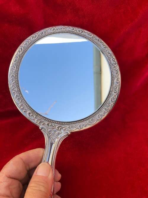 SILVER PLATED DRESSING TABLE / HAND MIRROR