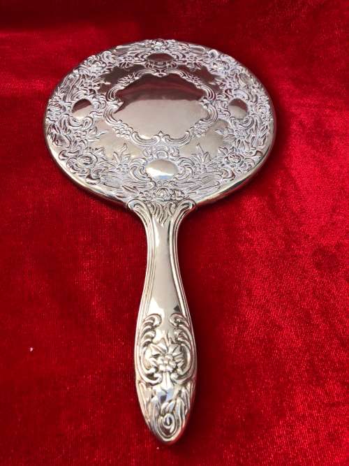 SILVER PLATED DRESSING TABLE / HAND MIRROR