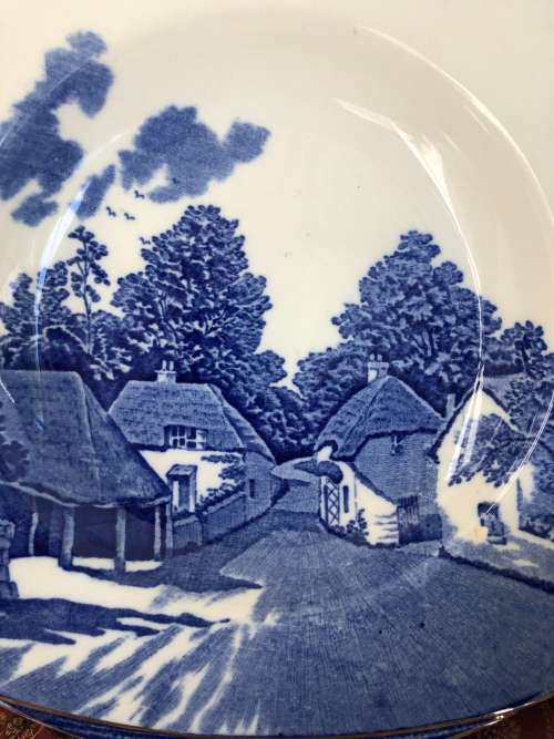 BLUE & WHITE BURLEIGH WARE LARGE BOWLS  - Cocking on Force