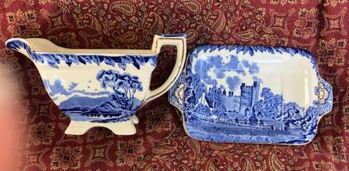 BLUE & WHITE SAUCE / GRAVY BOAT